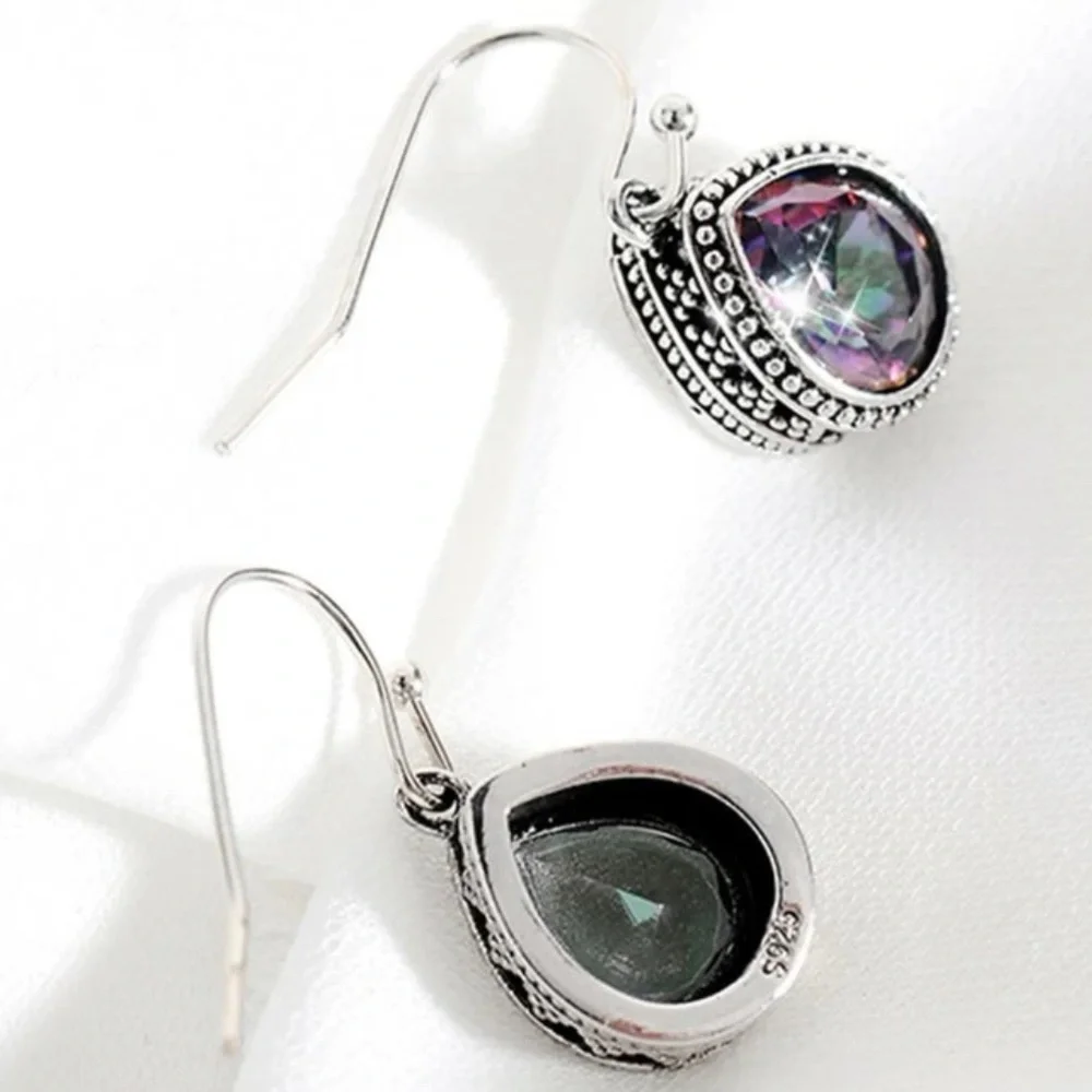 πHPπ π¦ 3/$24 925 Silver Vintage-inspired mystic topaz earrings / NWOT - Picture 6 of 7